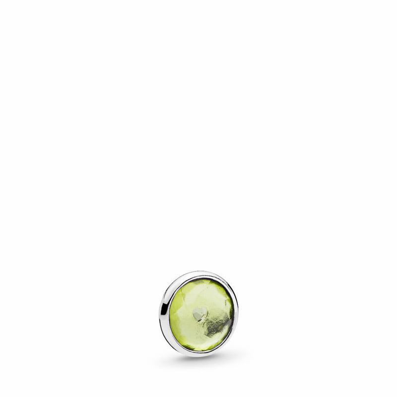 Pandora August Droplet Petite Locket Charm - Sterling Silver/Peridot - Canada | TV3078XO